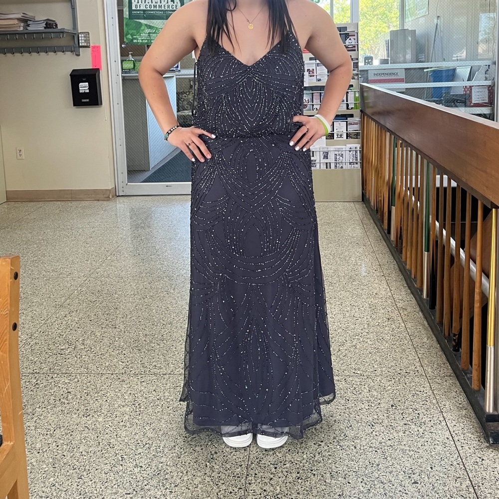 Dark Grey prom or wedding guest dress